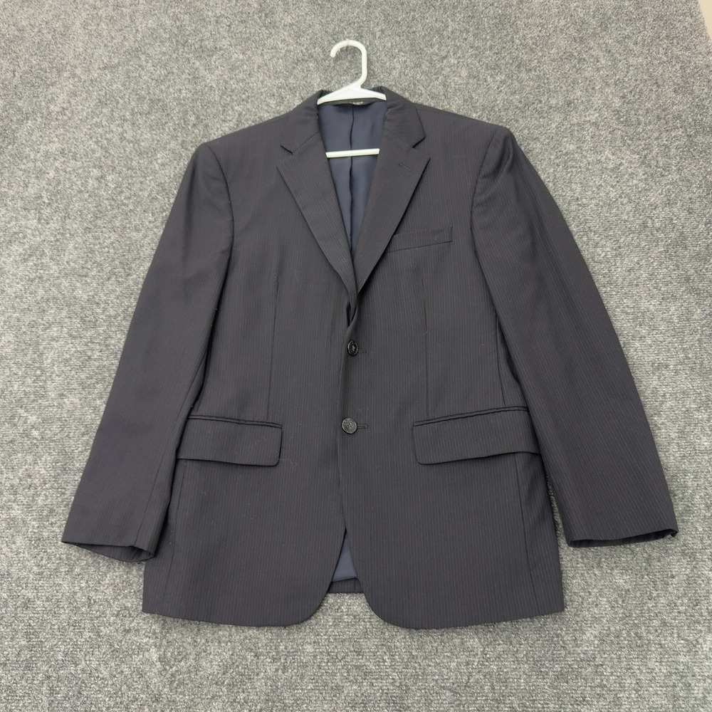 Jos A Bank Suit Jacket Mens 38S Navy Wool Pinstripe Tailored Fit Blazer Classic